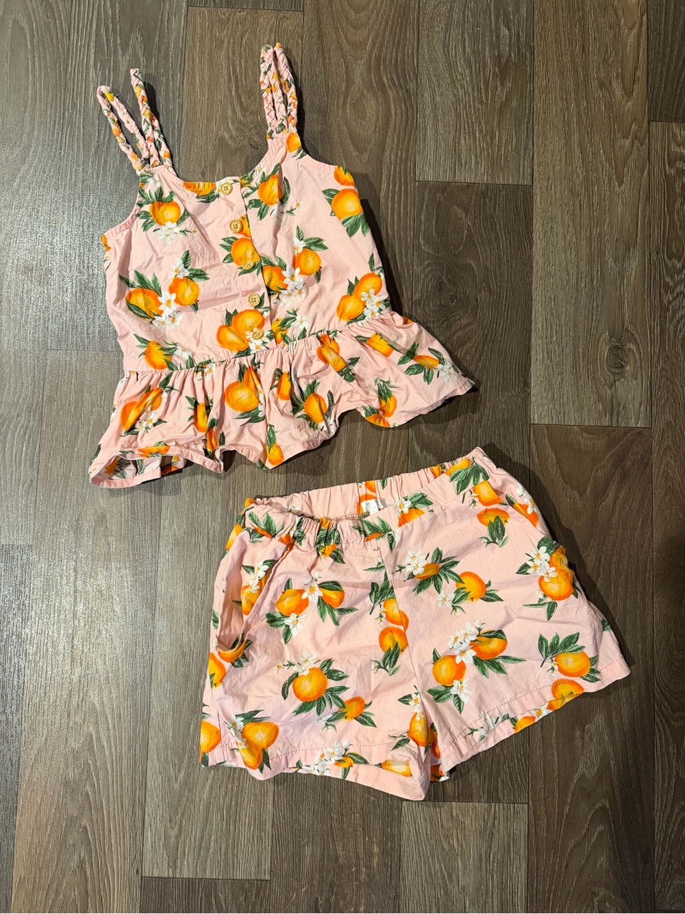 Tahari Pink & Orange Fruit-Print Tank Top and Shorts Set